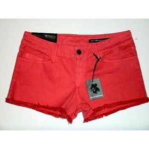 BLACK ORCHID Los Angeles Denim BLACK STAR Shorts RED 5-Pocket CUT-OFFS 29